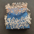 SLBRIDAL Ribbon Handmade Wired Crystal Rhinestones Bridal Jewelry Tiara Hair Vine Wedding Headband Hair Accessories Bridesmaids