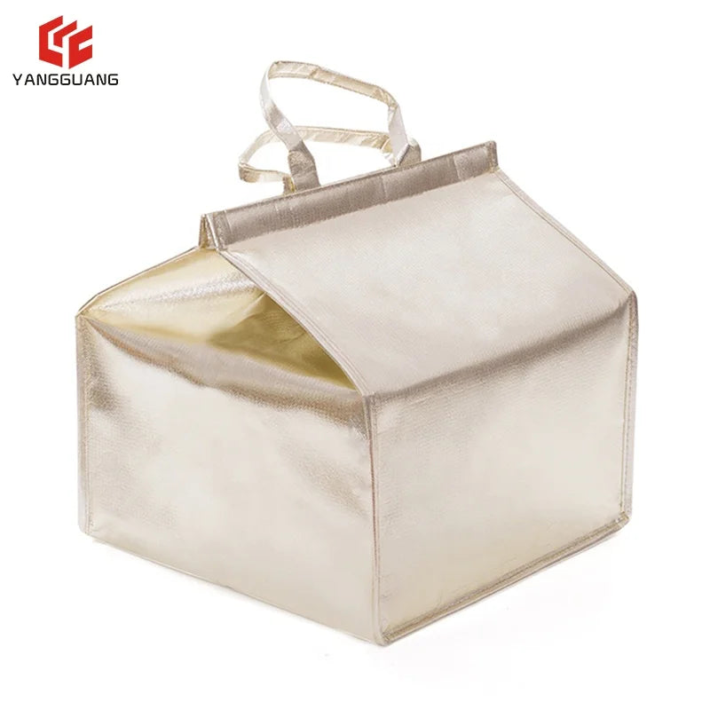 Hot Sale Custom Logo Printed Aluminum Foil Cooler Bag Insulated Tote for Pizza Delivery Beach Picnic Other Outdoor Activities