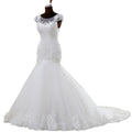 Guangzhou Auyan 2024 White Long Lace Tail Waist French Appliques Lehnga Choli Party Wear Wedding Dress Manufacturers