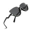 Twooo T1011 Trendy Women Cat Eye Half Frame Rhinestone Glasses Diamond Sunglasses