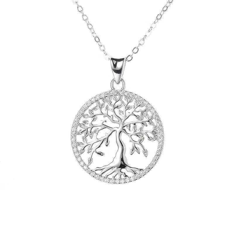 925 Sterling Silver Fine Jewelry Unisex Tree of Cabala Kabala VVS Moissanite Diamond Necklace Judaism Inspired