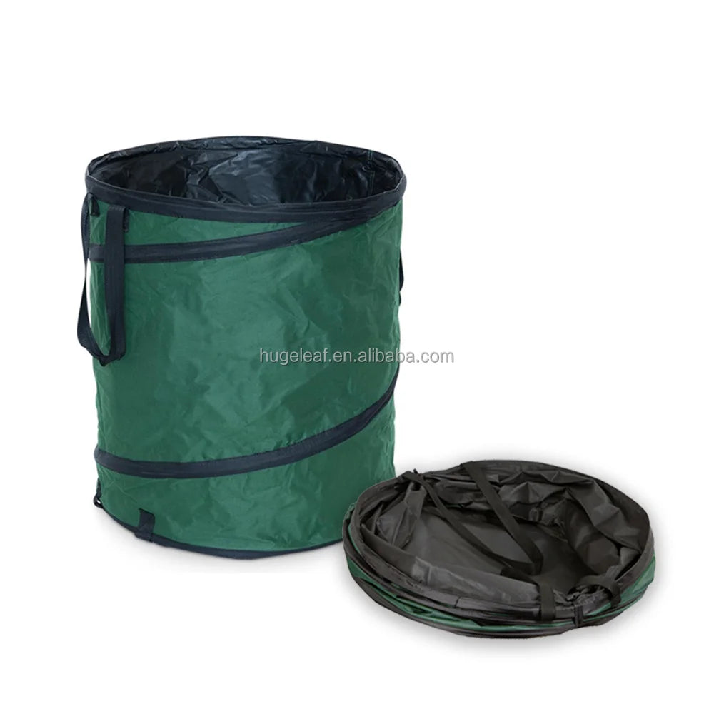 Heavy Duty Collapsible Reusable Oxford Garden Waste Bag for Outdoor Tote Trash Basket