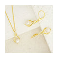 Bulk Wholesale 925 Sterling Silver High Grade Display 925 Silver Water Drop Real Natural Pearl Jewelry Set