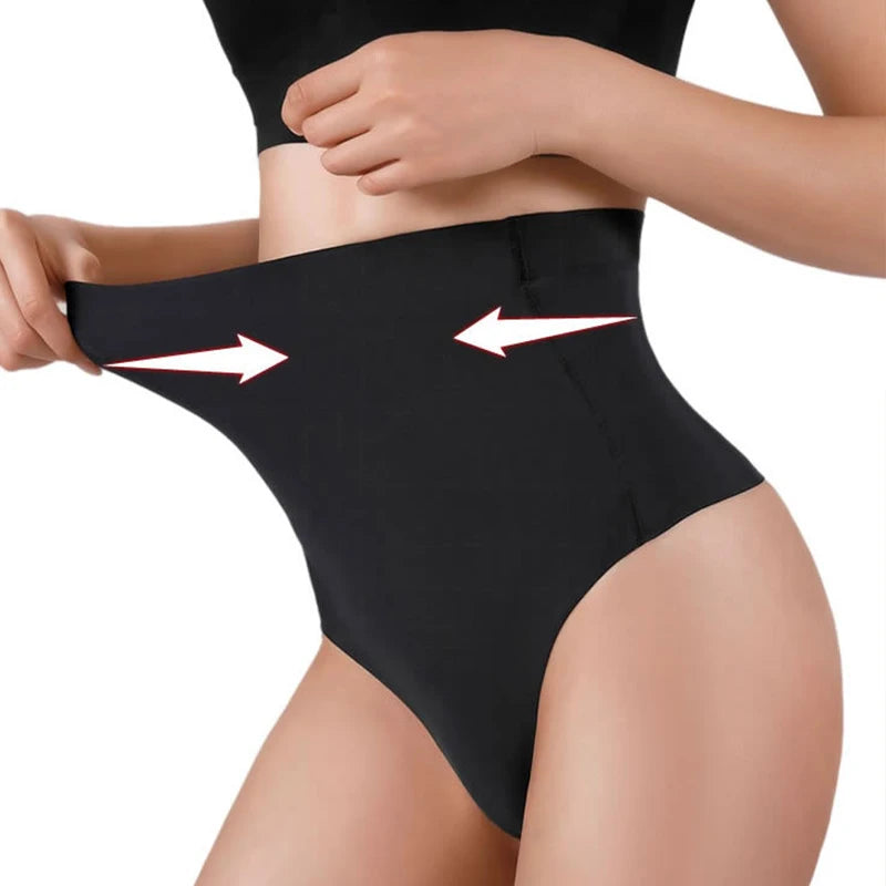 Wholesale Oversize High Waist Tummy Ice Silk Seamless Ladies Thong Panty Girls