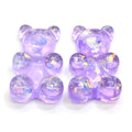 Glitter Resin Bear Cabochon Flatback Gummy Bear With Sequins Filling for Jewelry Phone Case Decorations