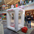 Factory Price Yellow Customizable Color Blow Money Grab Booth Inflatable Cash Machine 1.8x1.8x2.8m 0.9mm PVC Shopping Mall