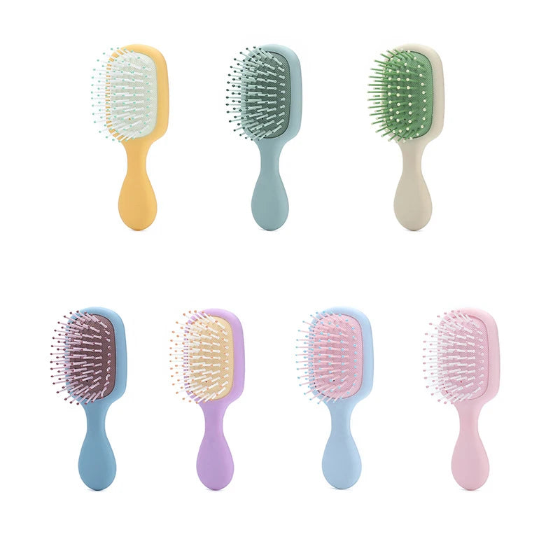 Lovely Children Travel Detangling Brushes Mini Hair Brushes Custom Logo Candy Color Small Wet and Dry Hair Brush