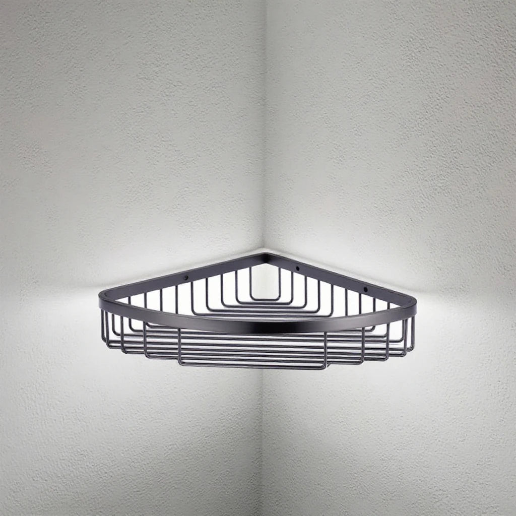Modern Metal Wall Mounted Eco-Friendly Bathroom Accessories Corner Bath Basket Shampoo Soap Holders Brass Finish Shower Holders