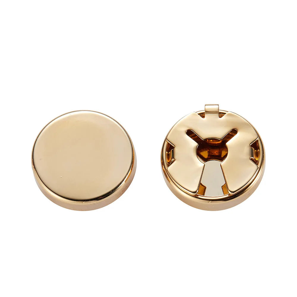 Retro Fashion French Brass Copper Plating Button Cover Men's Shirt Round Gold Silver Black Metal Sleeve Cufflinks Covers