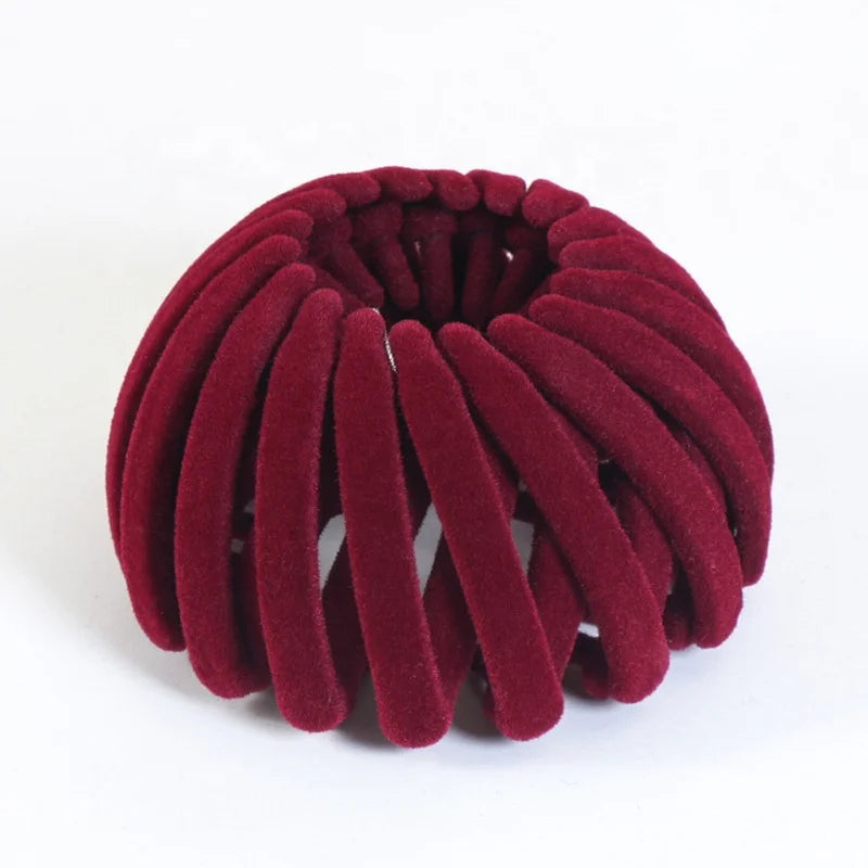 MIO Bird Nest Shape Flocking Plastic Round Hair Headdressing Head Artifact Fluffy Head Ponytail Hair Tie Ball Hairpin Ball