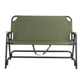 Outdoor Travel Garden Picnic Lightweight Reclining Iron Metal Double Seats Folding Camping Chair for 2 Persons