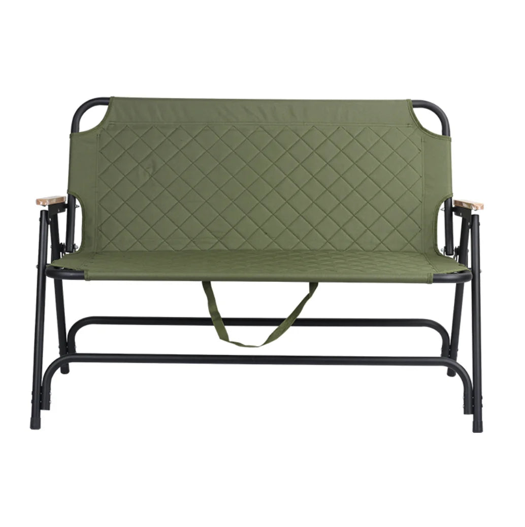 Outdoor Travel Garden Picnic Lightweight Reclining Iron Metal Double Seats Folding Camping Chair for 2 Persons