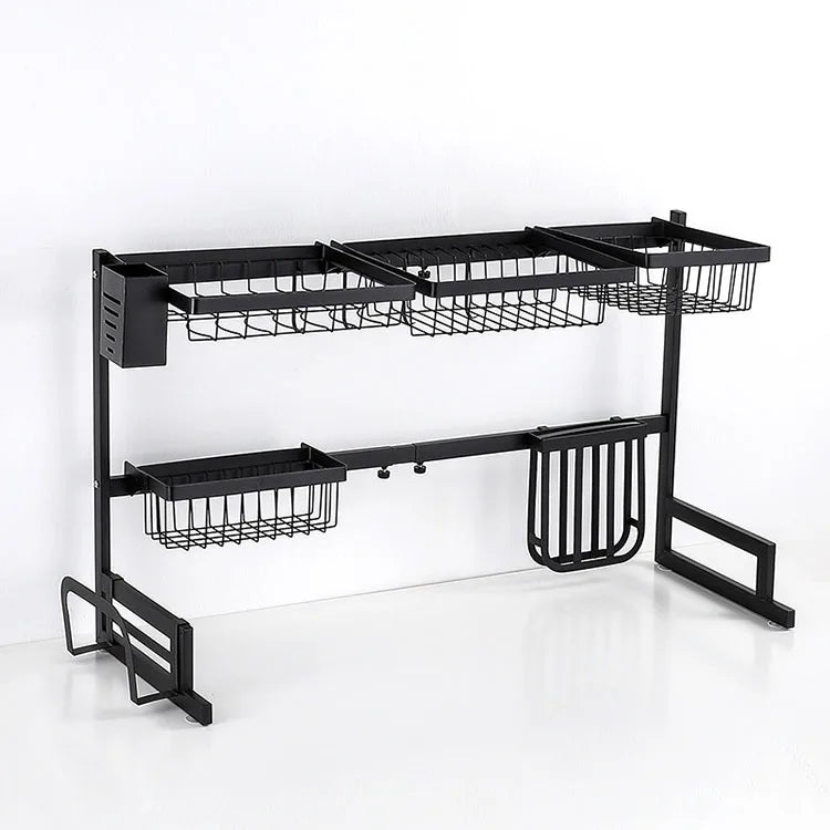 2 Tier Kitchen Utensil Organizer Sink Drying Dish Rack