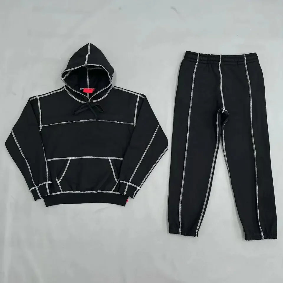 Men's Heavyweight Cotton Sweatsuit High Quality Bulk Puff Printing Breathable Casual Style for Winter