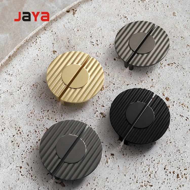 JAYA Furniture Hardware 64 MM Modern Simple Semicircular Gold Pulls Wardrobe Door Knobs Zinc Alloy Handle