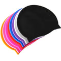 OEM Custom Logo Printed Spots Goods Adult Non-Slip Swimming Caps Dome Shape Portable Unisex Elastic Silicone Bathing Hat 60g