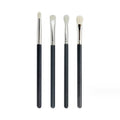 FYD 4pcs Eye Blending Brush Set Goat Weasel Hair Black Silver/green Eye Shadow Eye Makeup Brushes Set With Bag Private Label