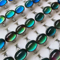 Wholesale Emotion Thermochromic Round Crystal Glass Mood Ring Couple Romantic Changing Color Mood Ring