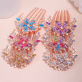 Sparkle Rhinestone Flower Bun Alloy Hairpins Comb Butterfly U Shaped Updo Hair Sticks Pin Styling Tool Accessories Hair Forks