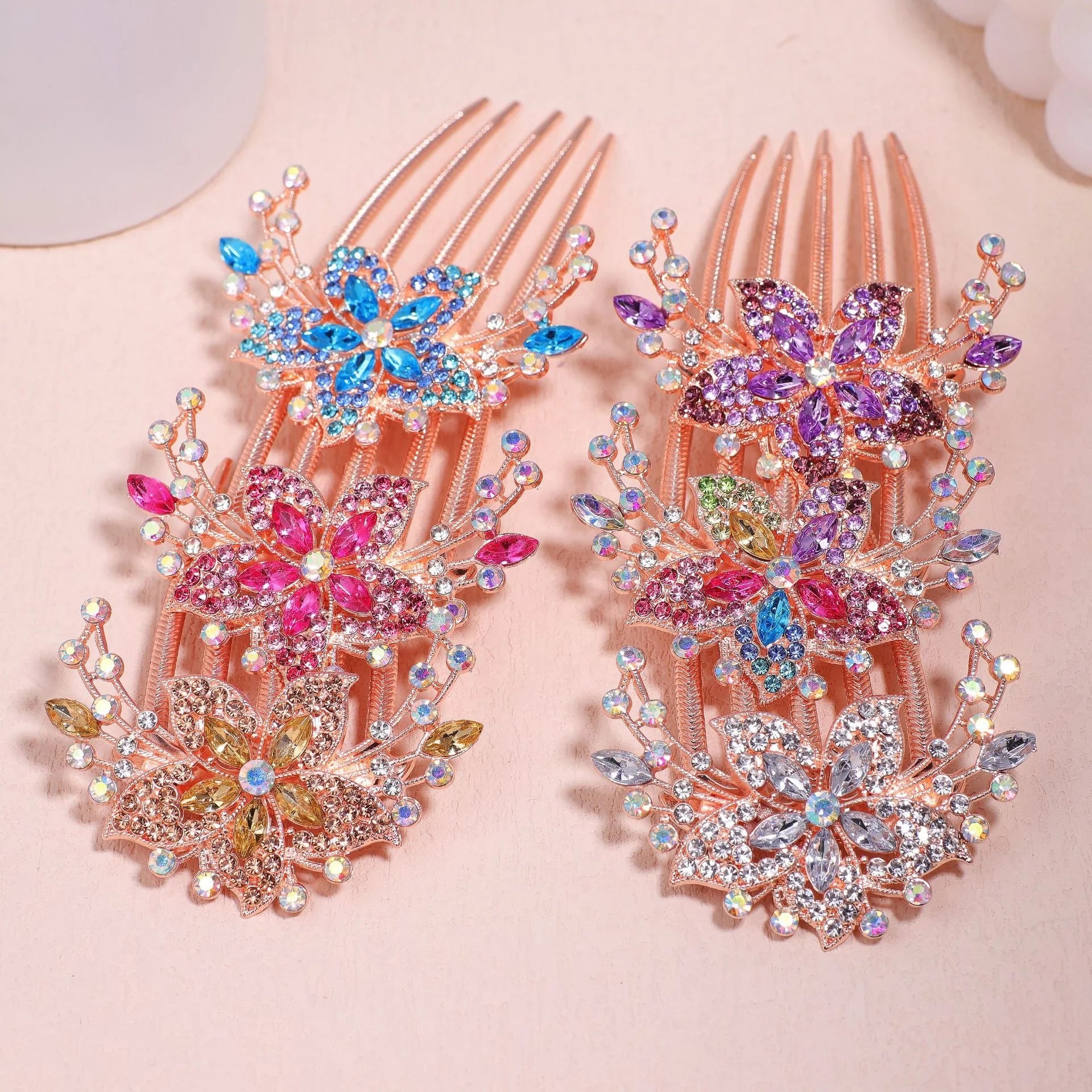 Sparkle Rhinestone Flower Bun Alloy Hairpins Comb Butterfly U Shaped Updo Hair Sticks Pin Styling Tool Accessories Hair Forks
