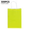 Custom Printed Eco-Friendly Craft Paper Bag with Handles for Restaurant Catering Takeaway Togo Packaging Featuring Your Own Logo