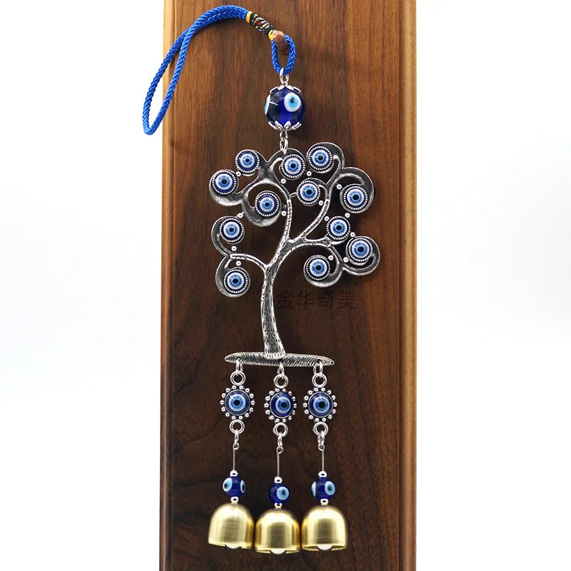 374 (SQS) Accessories Turkish Blue Eye Home Pendant Tree of Life Devil's Eye Wind Chime Bell Pendant
