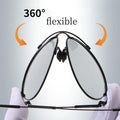 Optical Factory Photochromic Photo Tac Polarized Lens Anti Blue Light Filter Oval Titanium Memory Frame Sun Shades Sunglasses