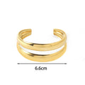 Minimalist 18K Gold Plated Stainless Steel Bangles Glossy Open Cuff Bracelet Multi-Layer Temperament Open Bangles for Women