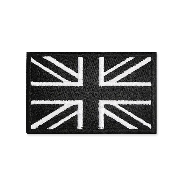 Customised Uk Flag Patches Embroidery Hook and Loop Patch Embroidered National Flag Patch for Hat
