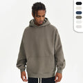 Long Sleeve Kangaroo Fleece Hoodie for Men and Women Custom Embroidery Logo 450GSM Heavyweight Pullover Cotton Hoodies