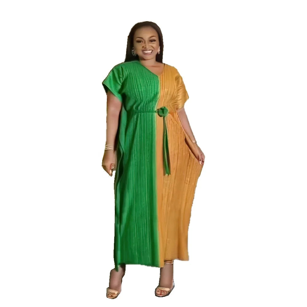 Morden Style Elastic Force Africa Dresses Hot-stamping Cloth Elegant African Dresses Colorant Match Long African Dress