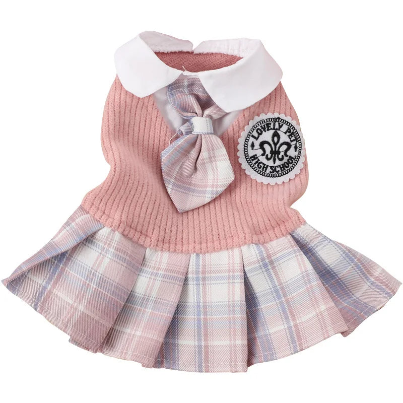 Maychan Custom Wholesale Cute Uniform Style Cute Cat Dog Outfits Dress Pet Clothes