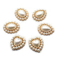 Oval/Drop/Heart Shaped Glass Pearl Rhinestone Gold Alloy Flower Plate 3D Sew-On Technique Accessories for Jewelry Making