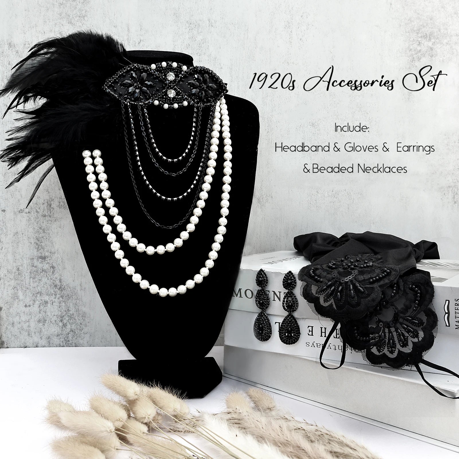 Wholesale Feather Headband Vintage 20s Great Gatsby Headpiece 1920s Flapper Gatsby Hair Accessories for Women
