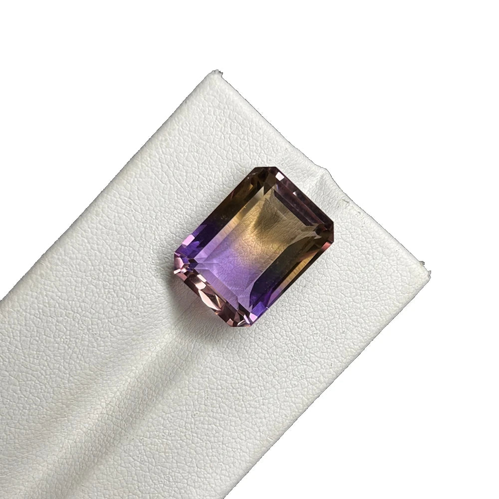 HQ GEMS Emerald Cut 8x10mm Ametrine Original Amethyst Gemstone 100% Natural Brazil Amethyst Price Per Carat