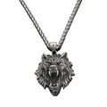 Hot Domineering Wolf Stainless Steel Pendant Men's Retro Trendy Necklace for Weddings Engagements Parties