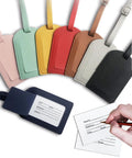 Custom Adjustable Multi-Color Plane Boarding Pass Suitcase Tag Luxury Travel Named Baggage Tags Blank Pu Leather Luggage Tag MegaBDM
