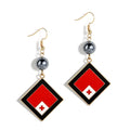 Hawaiian Jewelry Gold Plating Diamond Shaped Earrings Tonga Flag Earrings Necklace Set Gift for Women