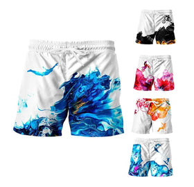 Trendy Printed New Fashion Printed Men's Cotton Shorts Men's Casual Drawstring Waist Shorts