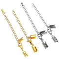Stainless Steel Extender Tail Chain With Waterdrop Shaped Tags and End Clasp Connectors Extension Chain for DIY Jewelry Making