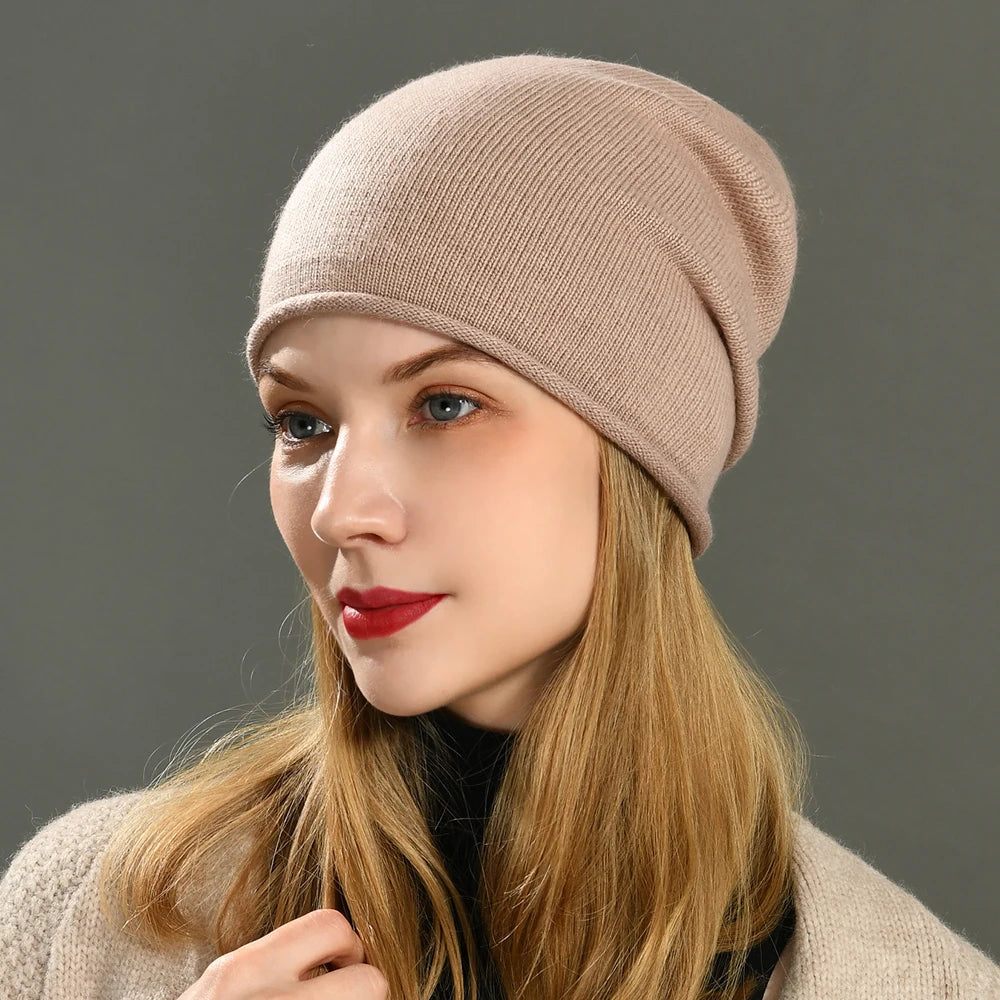 Jxwatcher Wholesale Blank Skull Slouch Knitted Beanie Plain Lightweight Cashmere Slouchy Wool Knitted Winter Women Beanie