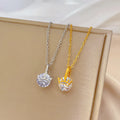 Trendy 18K Gold Plated Stainless Steel Sparkling Crown Zircon Stone Necklace for Women Necklace Clavicle Chain Necklace