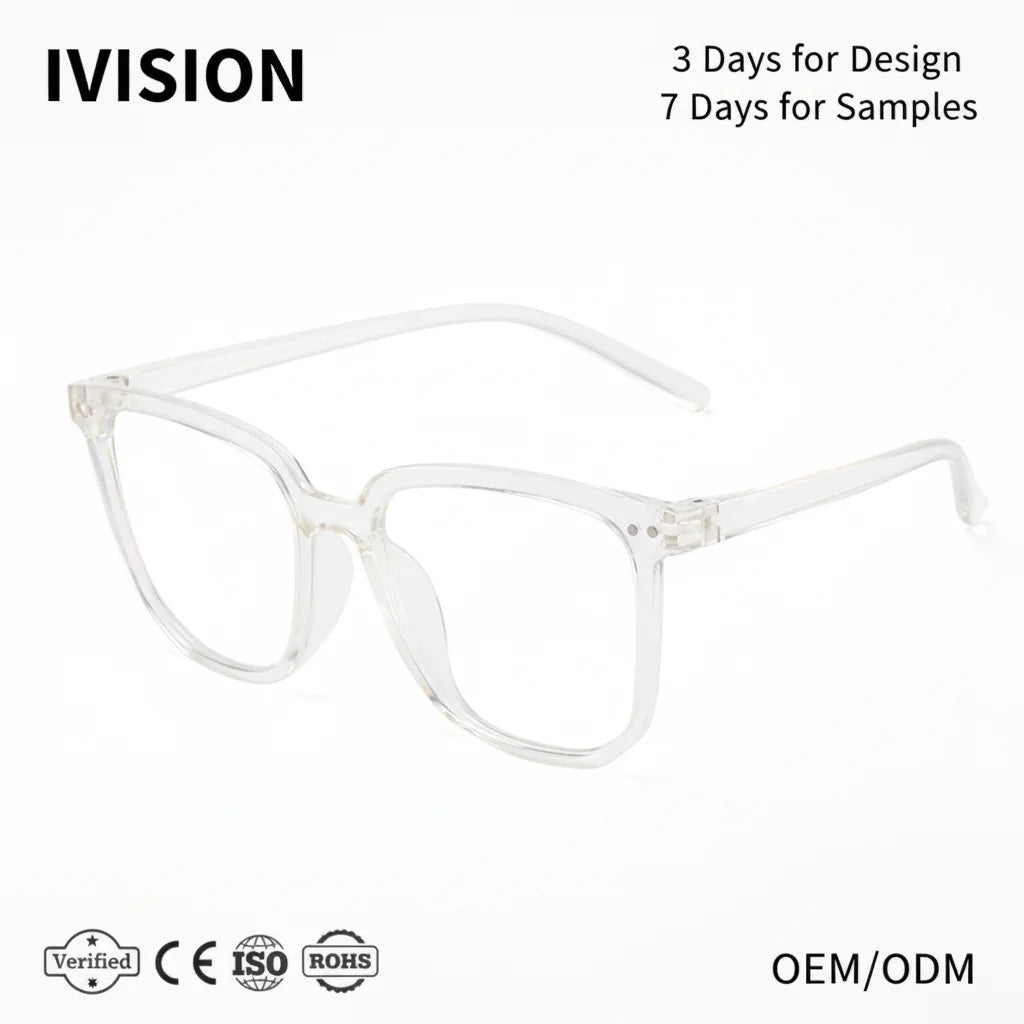 2022 Wholesale Retro Unisex Spectacle Frames Classic Luxury Blue Optic Glasses White Stock Fashionable Light Blocking Features