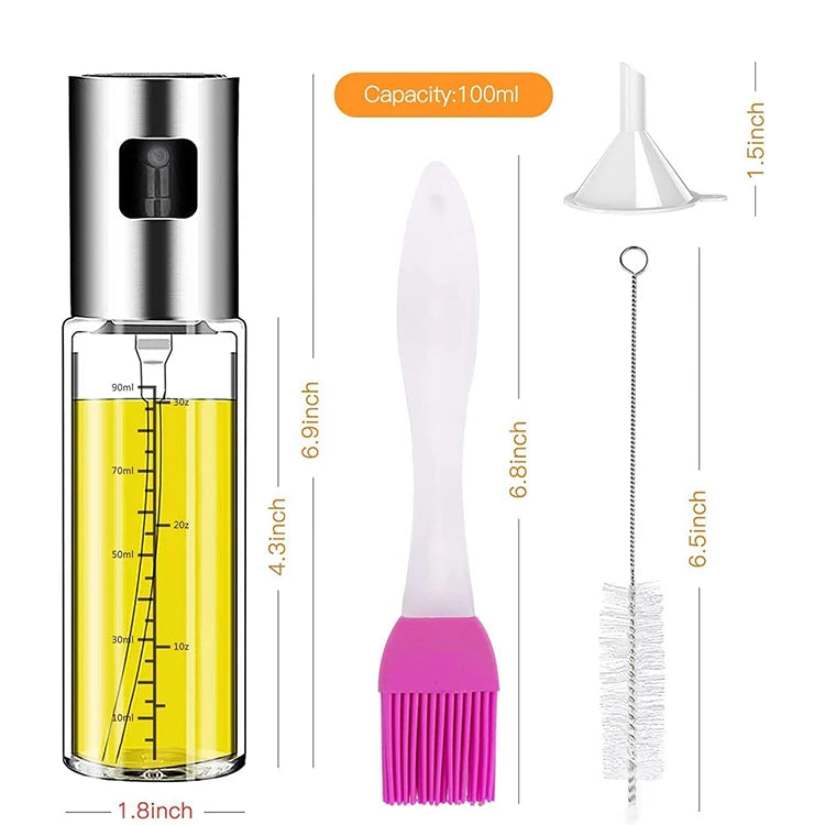 100ml Oil Spray Bottle Versatile Glass for Cooking Olive Oil Sprayer Dispenser