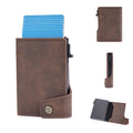 2024 New Side Push Card Case Buckle Men Aluminum Wallet Rfid Blocking Smart Mens Minimalist Card Holder
