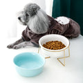 Nordic Ins Travel Porcelain Cute Dog Bowls Luxury Ceramic Pet Bowl With Stand