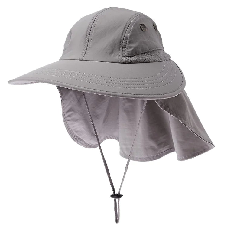 Wholesale 100% Polyester Foldable Sun Hat with Neck Flap Men's & Women's UV Protection Fashion Style Image Included