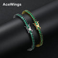 BB247  3.0 3 Prong Tennis Chain Bracelet Brass Green CZ Setting Bracelet Jewelry