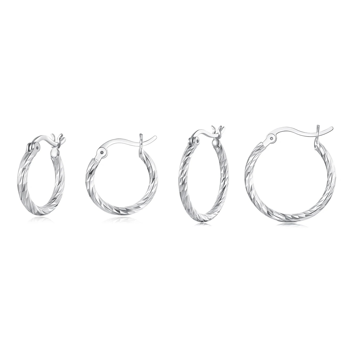 925 Sterling Silver Hoop Earrings for Women Lightweight Big Hoop Earrings Hypoallergenic Mobius Trendy Hoop Earrings BSE1177