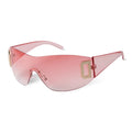 STY20939G Y2K Female Shades Women Luxury Brand Designer Gradient Pink Red Oversized Rimless Vintage Retro Sunglasses